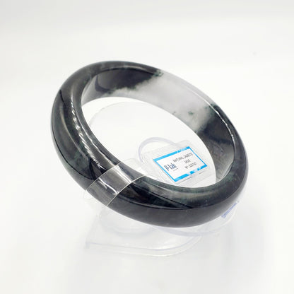 Jade Bangle 71mm PNJ325767 Certified | Natural Color Grey White, Brown, Grey, Black Jade Bangle Bracelet, Real Gemstone, Gift for Women, Men