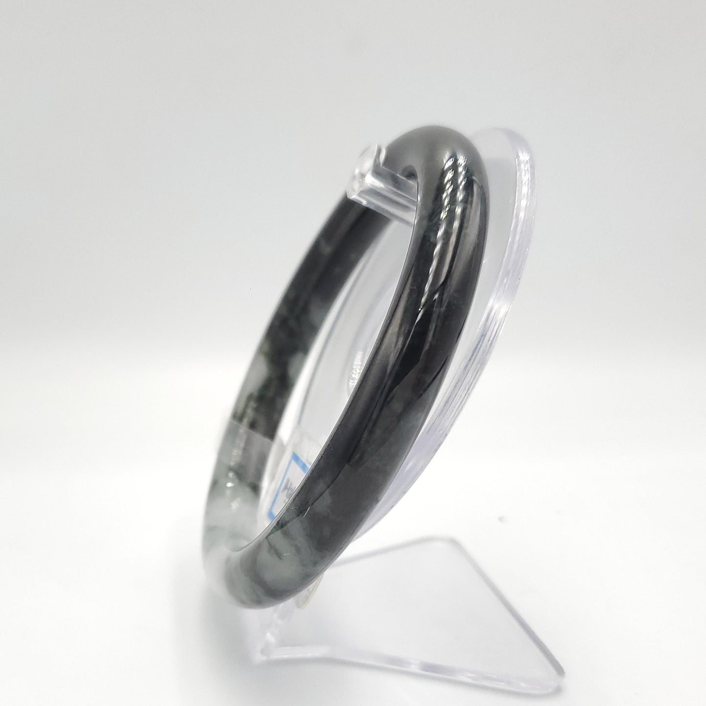 Jade Bangle 72mm PNJ325758 Certified | Natural Color Grey White, Very Light Purple, Brown, Grey, Black Jade Bangle Bracelet, Real Gemstone