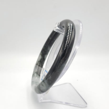 Jade Bangle 72mm PNJ325758 Certified | Natural Color Grey White, Very Light Purple, Brown, Grey, Black Jade Bangle Bracelet, Real Gemstone