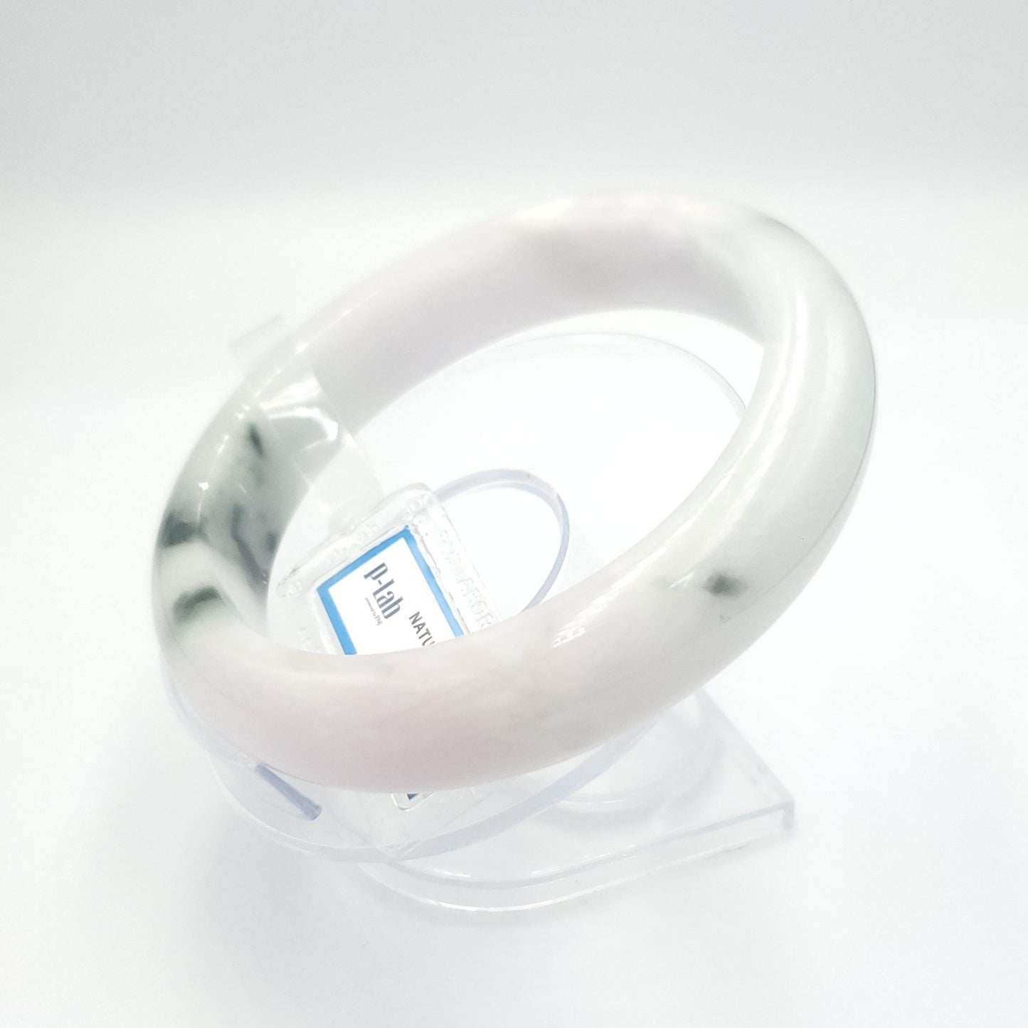 Jade Bangle 71mm PNJ325761 Certified | Natural Color Grey White, Purplish White, Brown, Grey, Black Jade Bangle Bracelet, Real Gemstone
