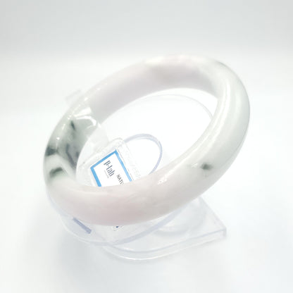 Jade Bangle 71mm PNJ325761 Certified | Natural Color Grey White, Purplish White, Brown, Grey, Black Jade Bangle Bracelet, Real Gemstone