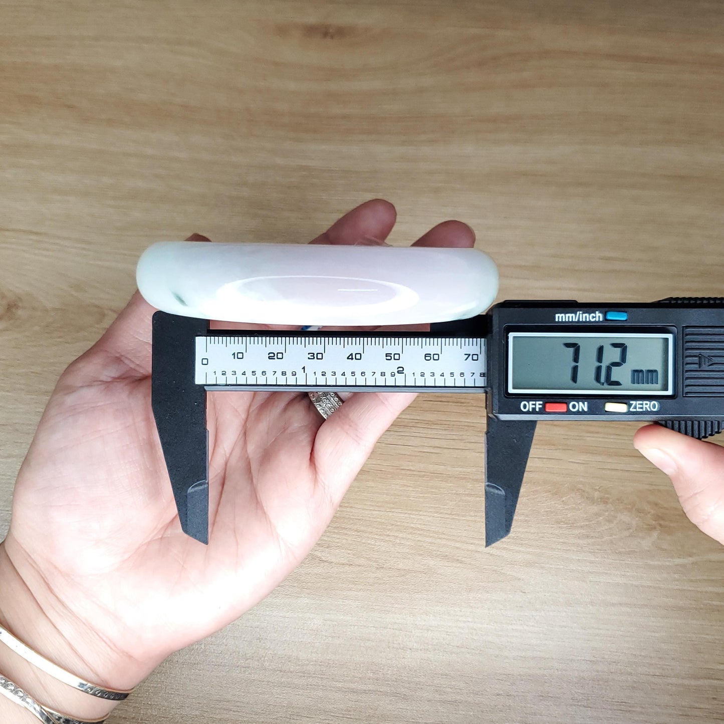 Jade Bangle 71mm PNJ325761 Certified | Natural Color Grey White, Purplish White, Brown, Grey, Black Jade Bangle Bracelet, Real Gemstone
