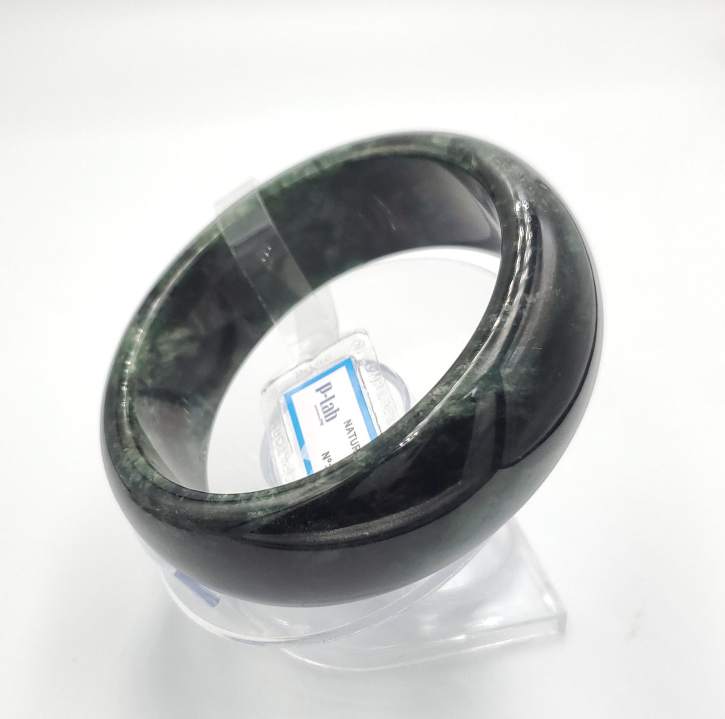 Jade Bangle 67mm PNJ325770 Certified | Natural Color Grey White, Brown, Grey, Black Jade Bangle Bracelet, Real Gemstone, Gift for Women, Men