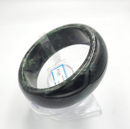 Jade Bangle 67mm PNJ325770 Certified | Natural Color Grey White, Brown, Grey, Black Jade Bangle Bracelet, Real Gemstone, Gift for Women, Men