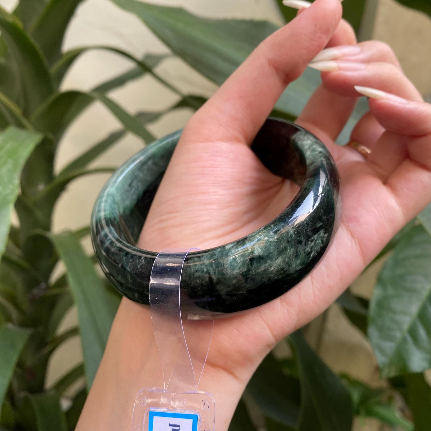 Jade Bangle 67mm PNJ325770 Certified | Natural Color Grey White, Brown, Grey, Black Jade Bangle Bracelet, Real Gemstone, Gift for Women, Men
