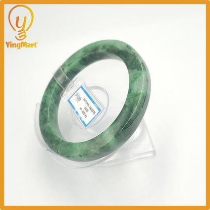 Yingmart  60mm PNJ302741 Certified Natural Color Dark Green Black Natural Jadeite Jade Bangle Bracelet, Real Gemstone, Gift for Her Mom