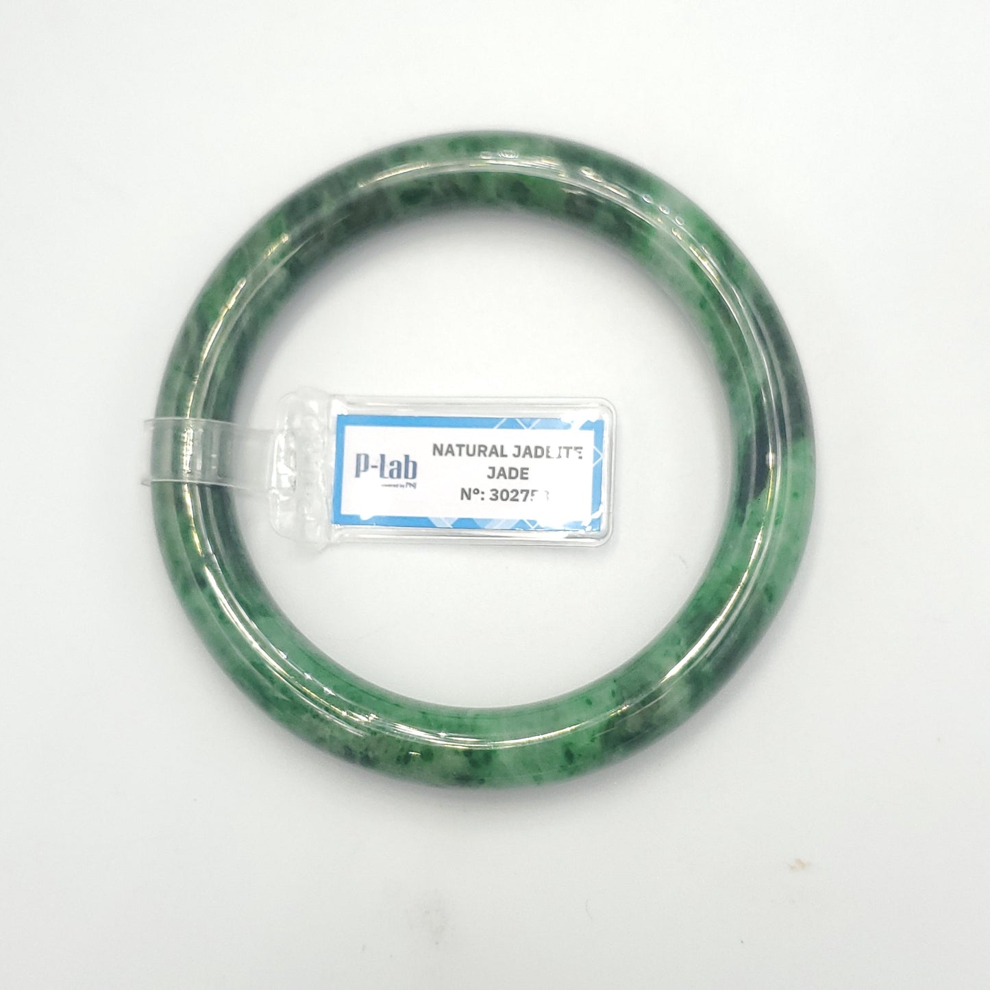 Yingmart  61mm PNJ302753 Certified Natural Color Dark Green Black Natural Jadeite Jade Bangle Bracelet, Real Gemstone, Gift for Her Mom