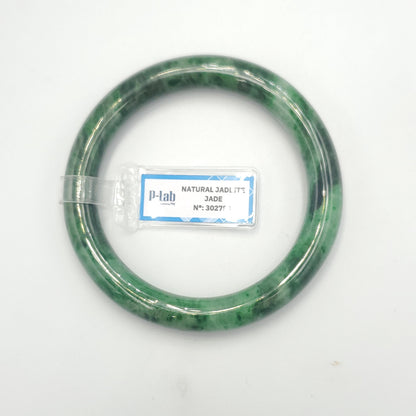 Yingmart  61mm PNJ302753 Certified Natural Color Dark Green Black Natural Jadeite Jade Bangle Bracelet, Real Gemstone, Gift for Her Mom