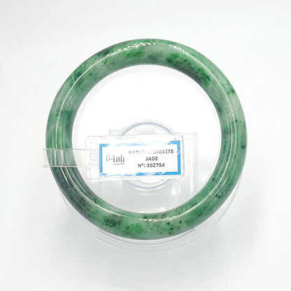 Yingmart  61mm PNJ302754 Certified Natural Color Dark Green Black Natural Jadeite Jade Bangle Bracelet, Real Gemstone, Gift for Her Mom