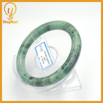 Yingmart  60mm PNJ302760 Certified Natural Color Dark Green Black Natural Jadeite Jade Bangle Bracelet, Real Gemstone, Gift for Her Mom