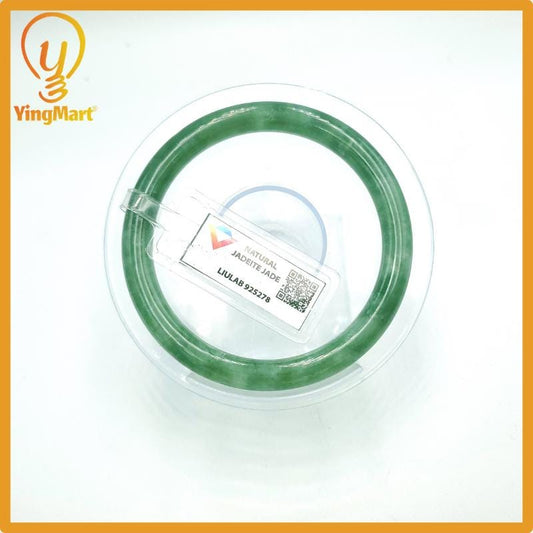 Yingmart 54mm Certified Genuine Type A Olive Jadeite Jade Bracelet, Gift for her, Bangle For Mom, Bracelet for Grandma Sister, Natural Jade