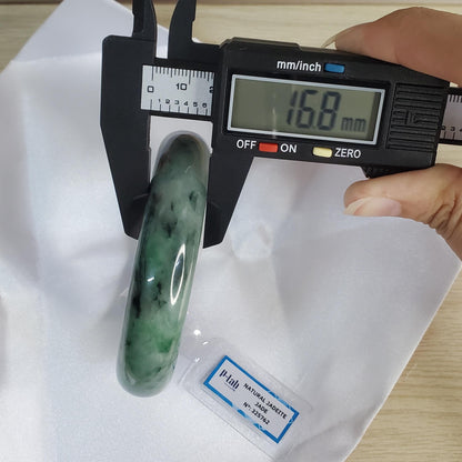 Yingmart 66mm PNJ325762 Certified Natural Color Grey Black Natural Jadeite Jade Bangle Bracelet, Real Gemstone, Gift for Her Mom Grandma