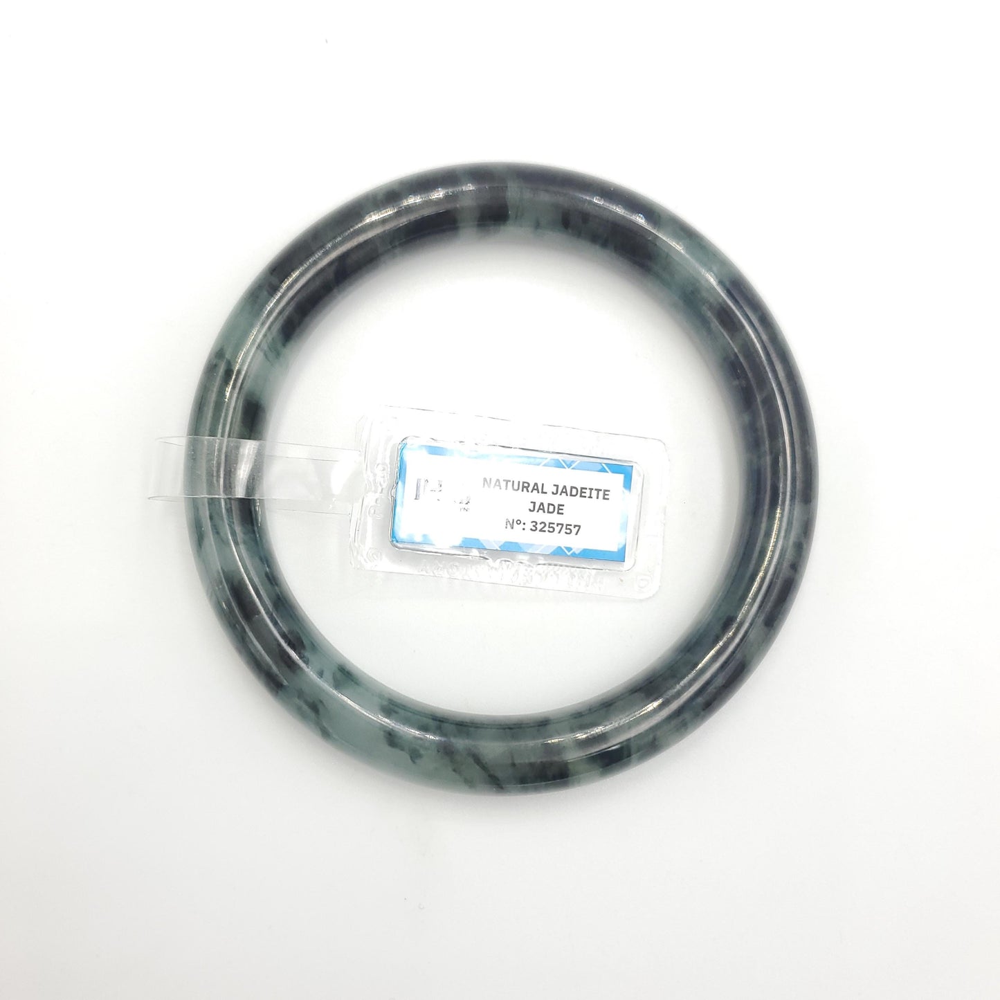 Yingmart 67mm PNJ325757 Certified Natural Color Grey Black Natural Jadeite Jade Bangle Bracelet, Real Gemstone, Gift for Her Mom Grandma