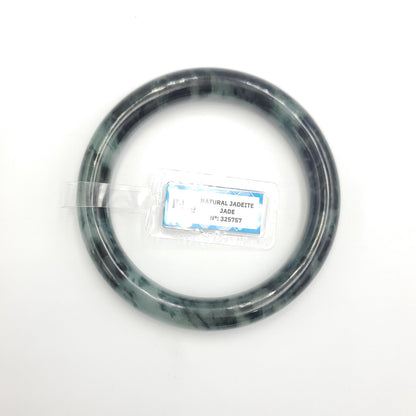 Yingmart 67mm PNJ325757 Certified Natural Color Grey Black Natural Jadeite Jade Bangle Bracelet, Real Gemstone, Gift for Her Mom Grandma