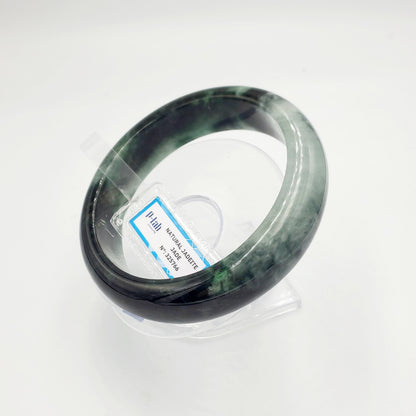 Jade Bangle 71mm PNJ325766 Certified | Natural Color Grey White, Brown, Grey, Black Jade Bangle Bracelet, Real Gemstone, Gift for Women, Men