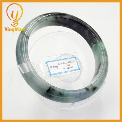 Jade Bangle 71mm PNJ325763 Certified | Natural Color Grey White, Very Light Purple, Brown, Black Jade Bangle Bracelet, Real Gemstone