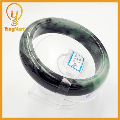 Jade Bangle 71mm PNJ325768 Certified | Natural Color Grey White, Grey, Black Jade Bangle Bracelet, Real Gemstone, Gift for Women, Men,Mother