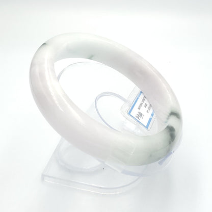 Jade Bangle 71mm PNJ325761 Certified | Natural Color Grey White, Purplish White, Brown, Grey, Black Jade Bangle Bracelet, Real Gemstone