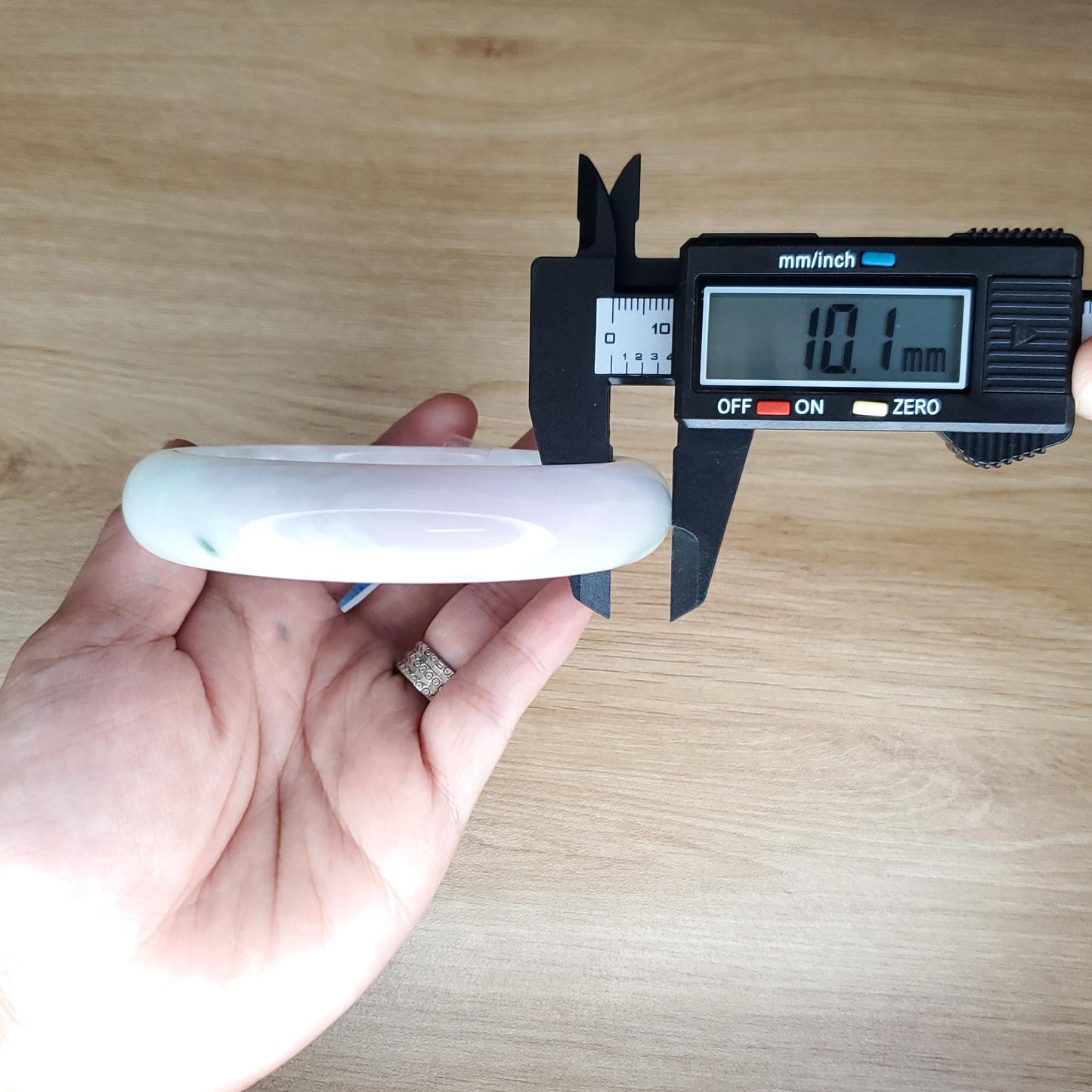 Jade Bangle 71mm PNJ325761 Certified | Natural Color Grey White, Purplish White, Brown, Grey, Black Jade Bangle Bracelet, Real Gemstone