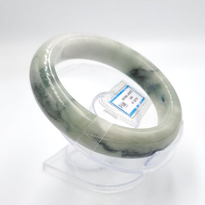 Jade Bangle 66mm PNJ325759 Certified | Natural Color Grey White, Grey, Brown Jade Bangle Bracelet, Real Gemstone, Gift for Women, Men