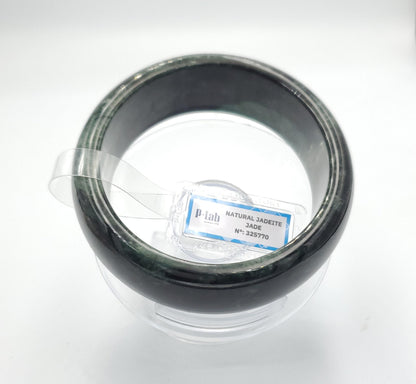 Jade Bangle 67mm PNJ325770 Certified | Natural Color Grey White, Brown, Grey, Black Jade Bangle Bracelet, Real Gemstone, Gift for Women, Men
