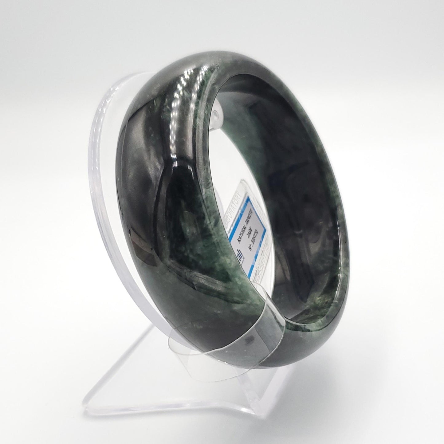 Jade Bangle 67mm PNJ325770 Certified | Natural Color Grey White, Brown, Grey, Black Jade Bangle Bracelet, Real Gemstone, Gift for Women, Men
