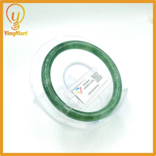 Yingmart 53mm Certified Genuine Type A Olive Jadeite Jade Bracelet, Gift for her, Bangle For Mom, Bracelet for Grandma Sister, Mom Jewelry