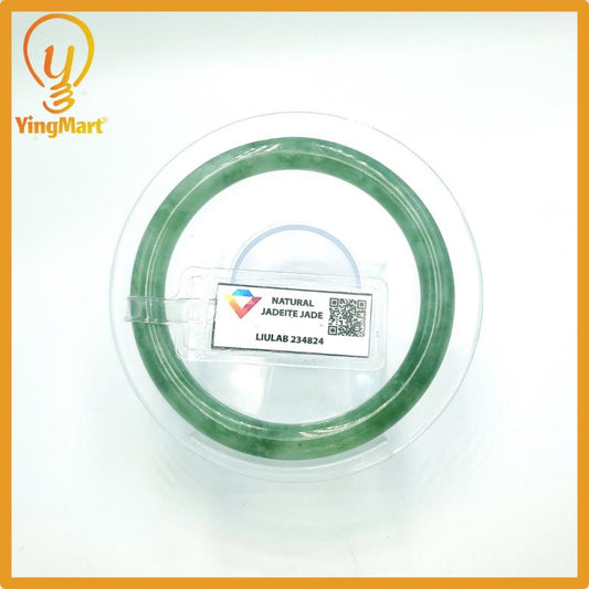 Yingmart 53mm Certified Genuine Type A Olive Jadeite Jade Bracelet, Gift for her, Bangle For Mom, Bracelet for Grandma Sister, Mom Jewelry