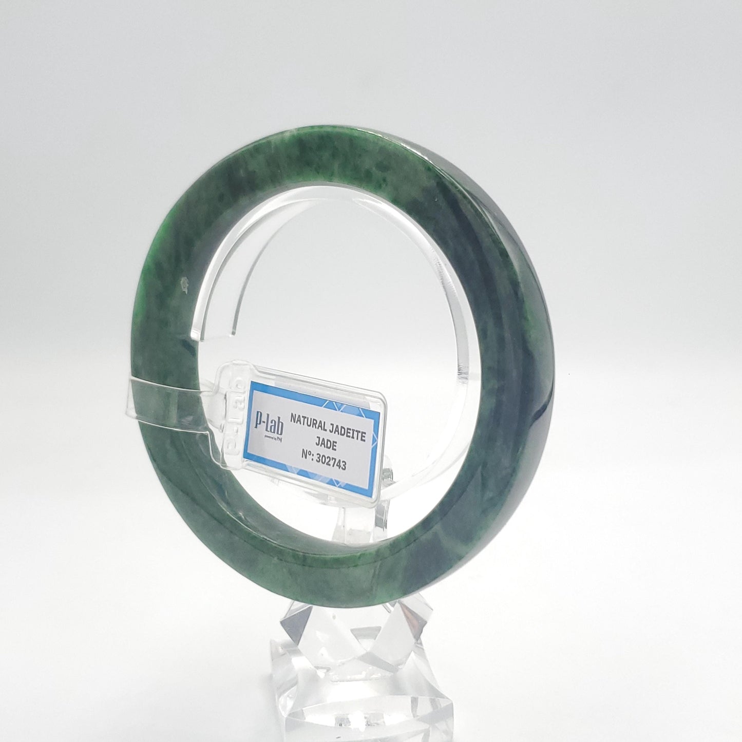 Yingmart  60mm PNJ302743 Certified Natural Color Dark Green Black Natural Jadeite Jade Bangle Bracelet, Real Gemstone, Gift for Her Mom