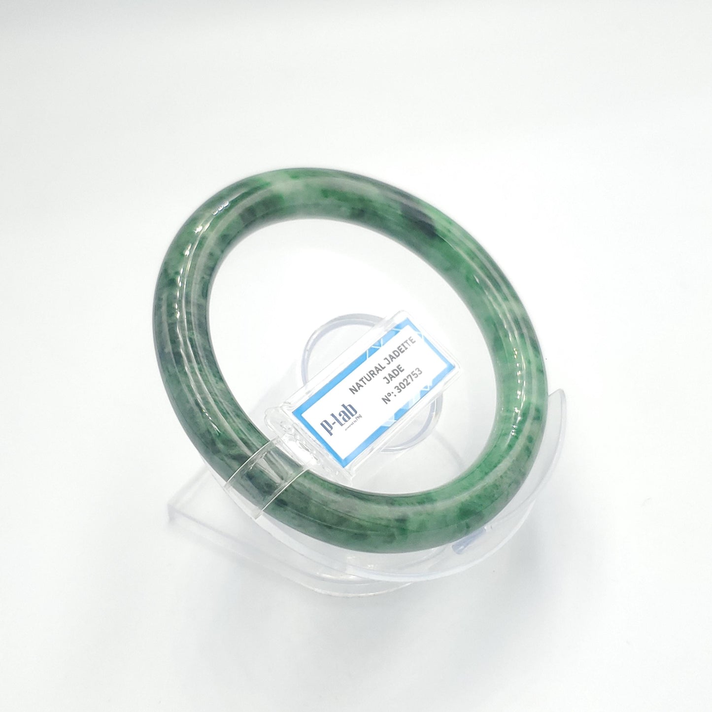 Yingmart  61mm PNJ302753 Certified Natural Color Dark Green Black Natural Jadeite Jade Bangle Bracelet, Real Gemstone, Gift for Her Mom