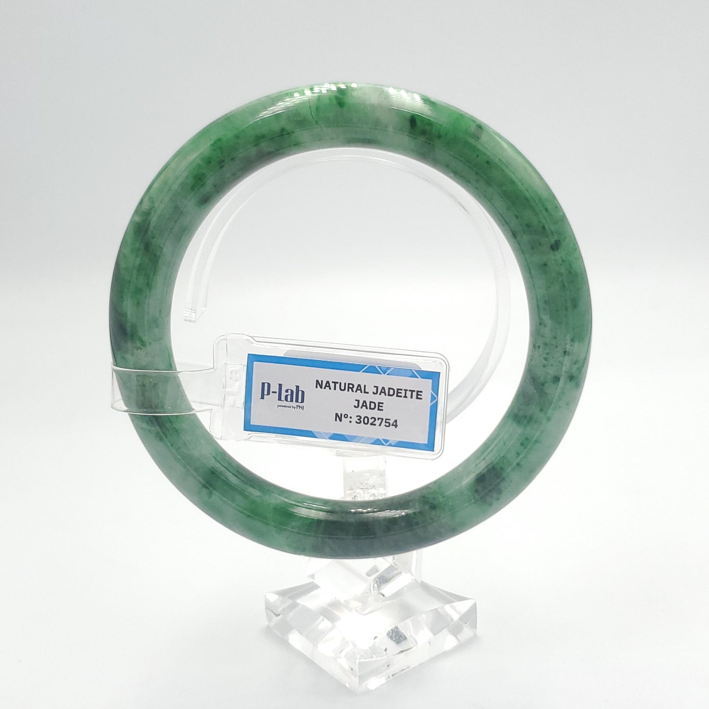 Yingmart  61mm PNJ302754 Certified Natural Color Dark Green Black Natural Jadeite Jade Bangle Bracelet, Real Gemstone, Gift for Her Mom