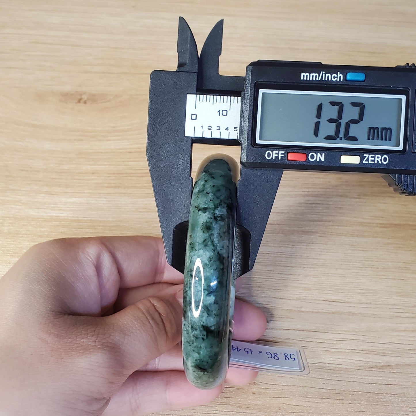 Yingmart 58mm Certified Genuine Type A Dark Green Black White Floating Jadeite Jade Bracelet, Mom Jewelry, Bangle For Her Grandma Sister