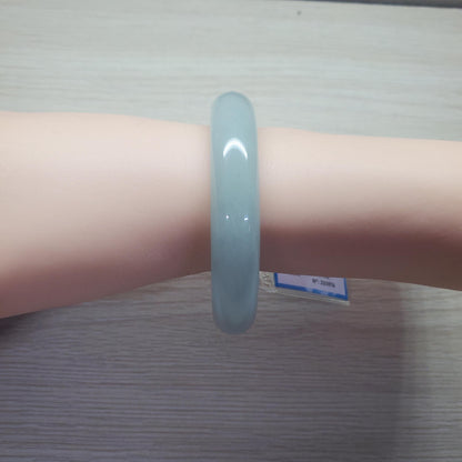 Yingmart 51mm PNJ Certified Natural Color Green Grey White Natural Jadeite Jade Bangle Bracelet, Real Gemstone, Gift for Her, Mom Jewelry