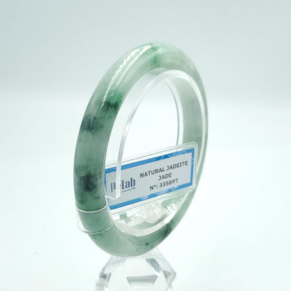 Yingmart 53mm PNJ Certified Natural Color Green Light Green Natural Jadeite Jade Bangle Bracelet, Real Gemstone, Gift for Her Sister Mom