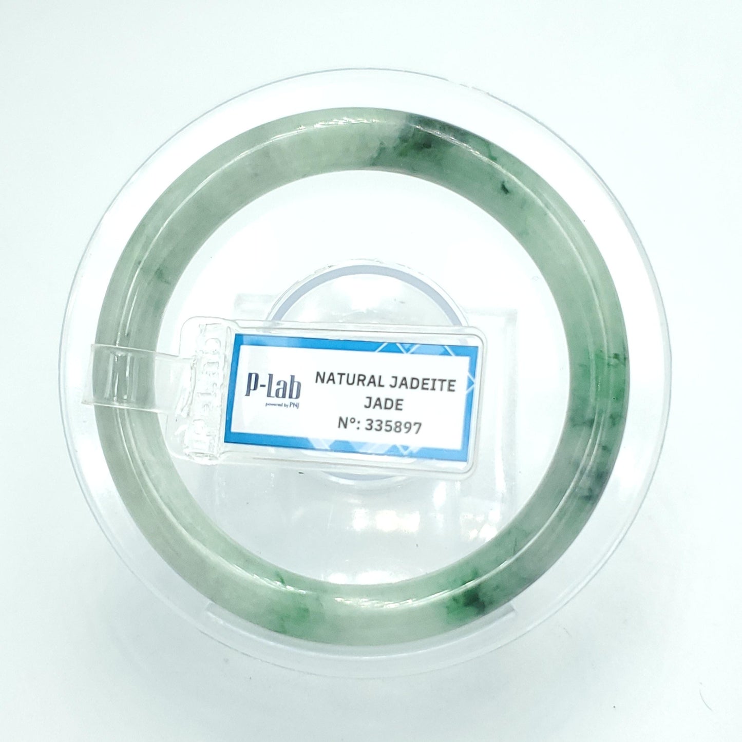 Yingmart 53mm PNJ Certified Natural Color Green Light Green Natural Jadeite Jade Bangle Bracelet, Real Gemstone, Gift for Her Sister Mom
