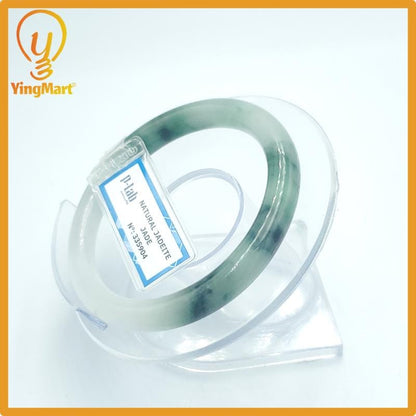 Yingmart 53mm PNJ Certified Natural Color Green Grey White Natural Jadeite Jade Bangle Bracelet, Real Gemstone, Gift for Her, Mom Jewelry