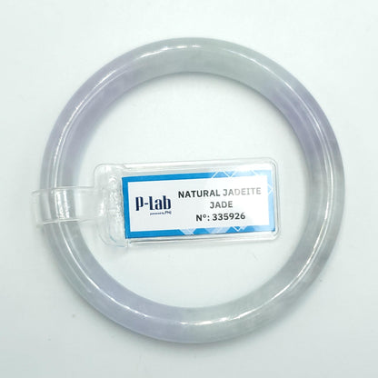 Yingmart 53mm PNJ Certified Natural Color Light Green Light Purple Natural Jadeite Jade Bangle Bracelet, Real Gemstone, Gift for Her Sister
