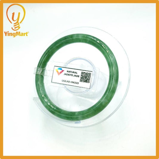 Yingmart 53mm Certified Genuine Type A Olive Jadeite Jade Bracelet, Gift for her, Bangle For Mom, Bracelet for Grandma Sister, Natural Jade