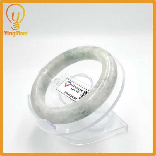 Yingmart 54mm Certified Genuine Type A Green White Jadeite Jade Bracelet, Gift for Her, Bangle For Grandma, Bracelet for Sister, Mom Jewelry