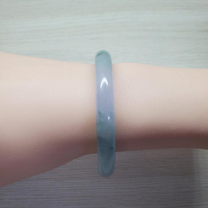 Yingmart 53mm PNJ Certified Natural Color Green Light Purple Natural Jadeite Jade Bangle Bracelet, Real Gemstone, Gift for Her, Mom Grandma