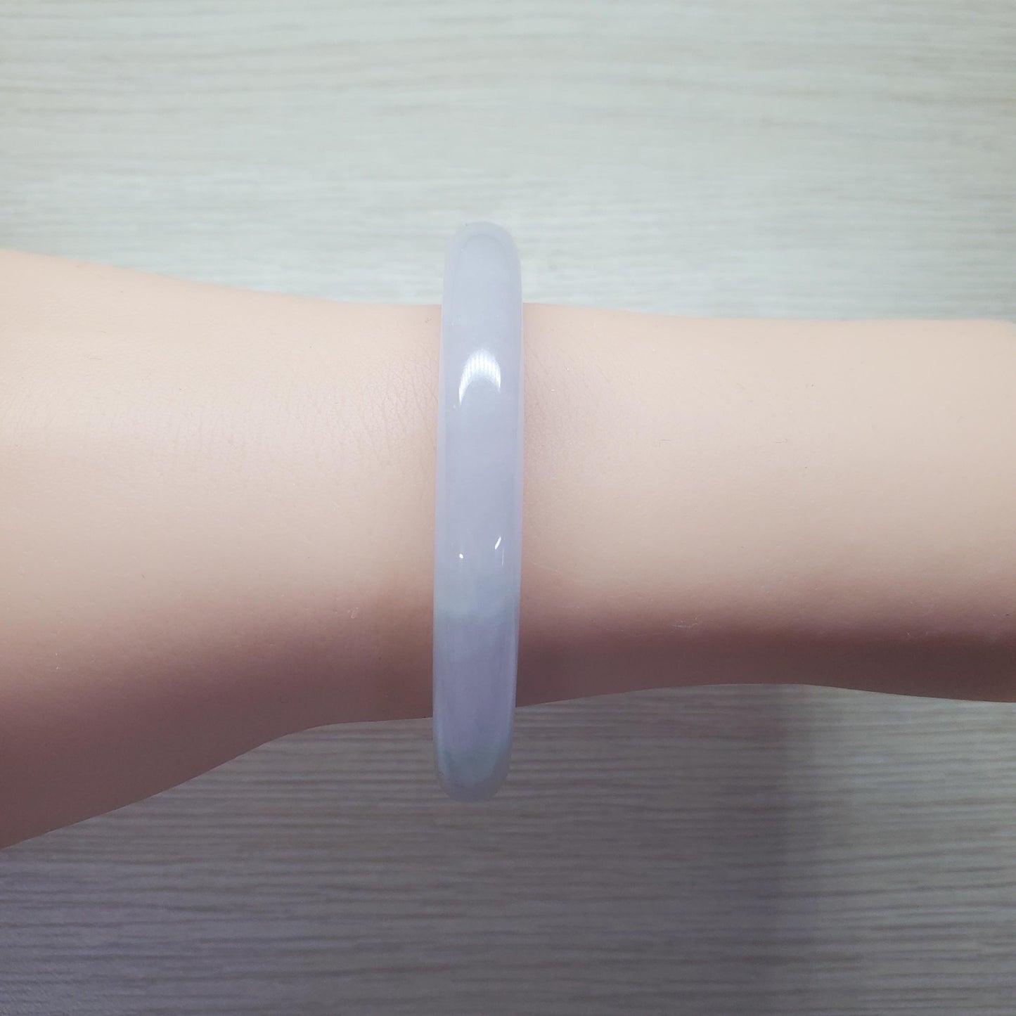 Yingmart 52mm PNJ Certified Natural Color Light Green Light Purple Natural Jadeite Jade Bangle Bracelet, Real Gemstone, Gift for Her, Sister