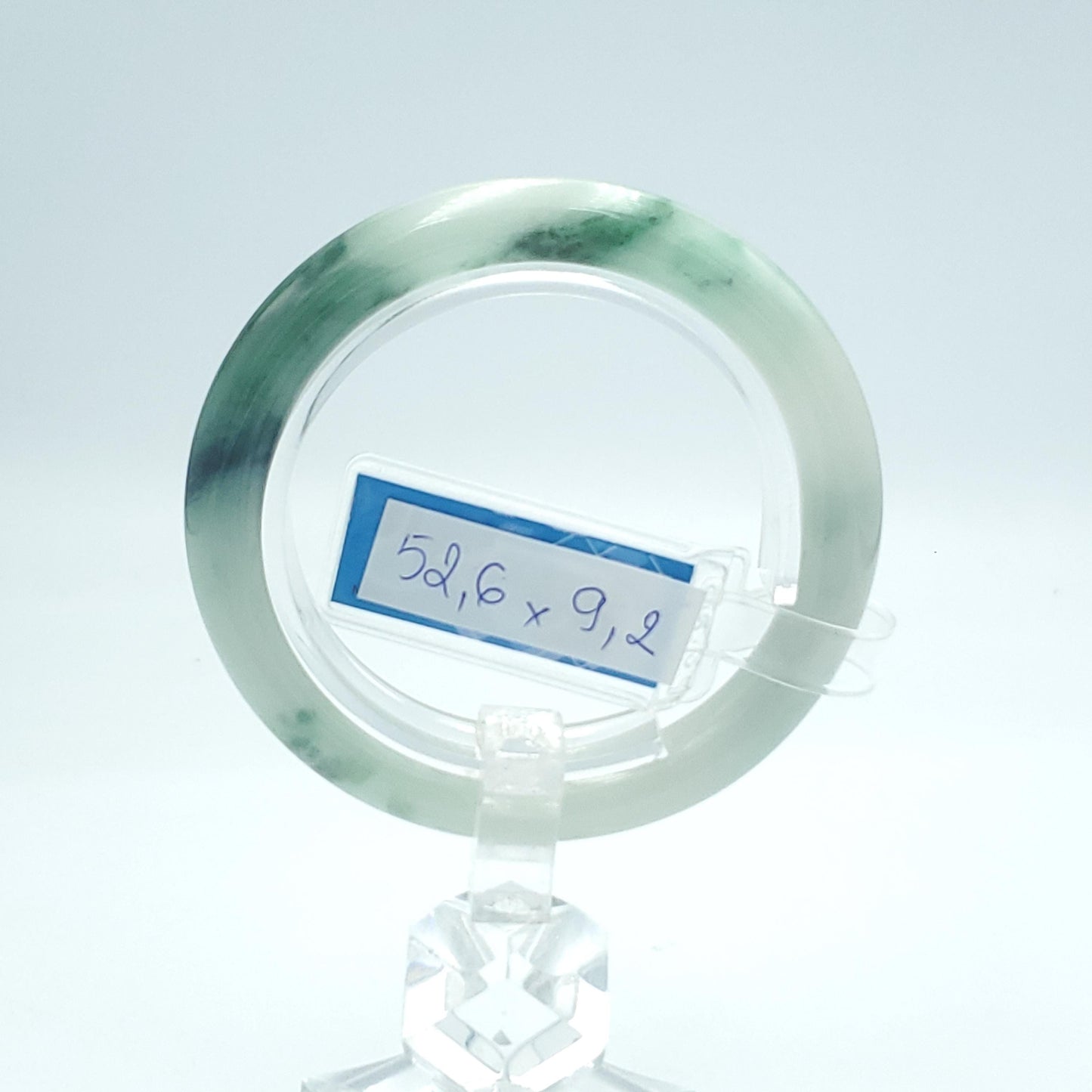 Yingmart 52mm PNJ Certified Natural Color Green Light Green Natural Jadeite Jade Bangle, Real Gemstone, Gift for Her Sister, Mom Jewelry