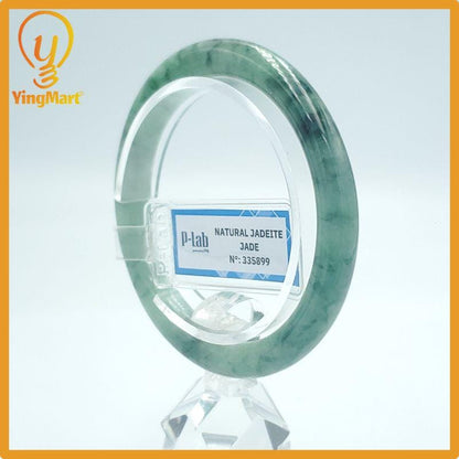 Yingmart 53 mm PNJ Certified Natural Color Green Dark Green Natural Jadeite Jade Bangle Bracelet, Real Gemstone, Gift for Her Mom Grandma
