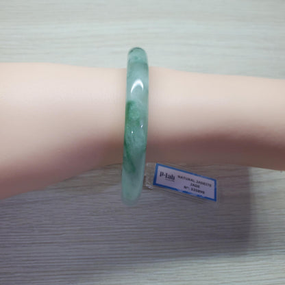 Yingmart 54mm PNJ Certified Natural Color Green Light Green Natural Jadeite Jade Bangle Bracelet, Real Gemstone, Gift for Her Mom Grandma