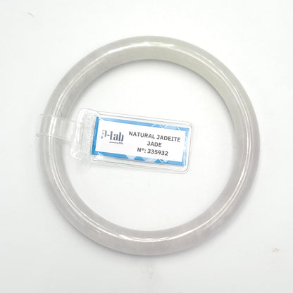 Yingmart 62mm PNJ Certified Natural Color White Natural Jadeite Jade Bangle Bracelet, Real Gemstone, Gift for Her Mom Grandma Grandpa Sister