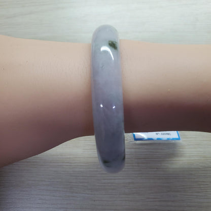 Yingmart 65mm PNJ Certified Natural Color White Green Natural Jadeite Jade Bangle Bracelet, Real Gemstone Gift for Her Mom Grandma Sister