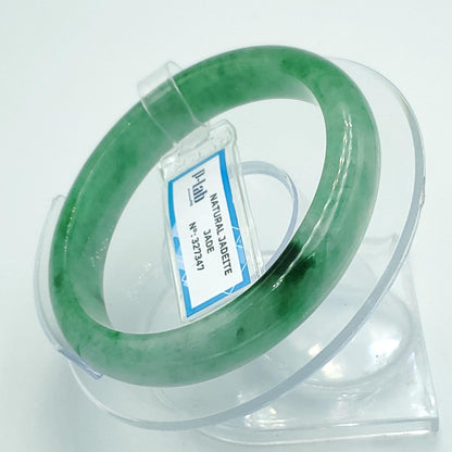 Yingmart 55mm PNJ Certified Natural Color Green White  Natural Jadeite Jade Bangle Bracelet, Real Gemstone Gift for Her Mom Sister Grandma