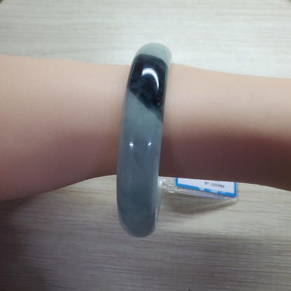 Yingmart 63mm PNJ Certified Natural Color White Light Green Natural Jadeite Jade Bangle Bracelet, Real Gemstone Gift for Mom Sister Grandma