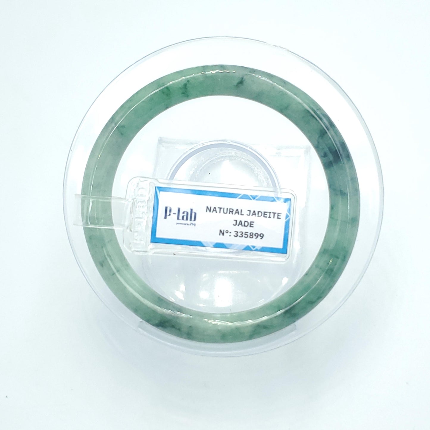 Yingmart 53 mm PNJ Certified Natural Color Green Dark Green Natural Jadeite Jade Bangle Bracelet, Real Gemstone, Gift for Her Mom Grandma