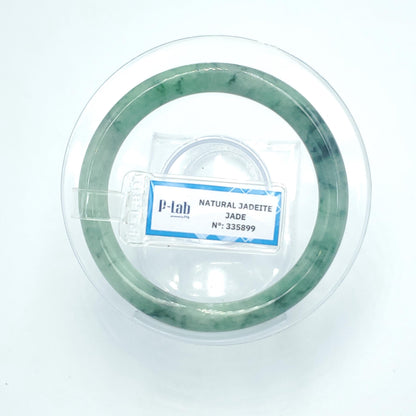 Yingmart 53 mm PNJ Certified Natural Color Green Dark Green Natural Jadeite Jade Bangle Bracelet, Real Gemstone, Gift for Her Mom Grandma